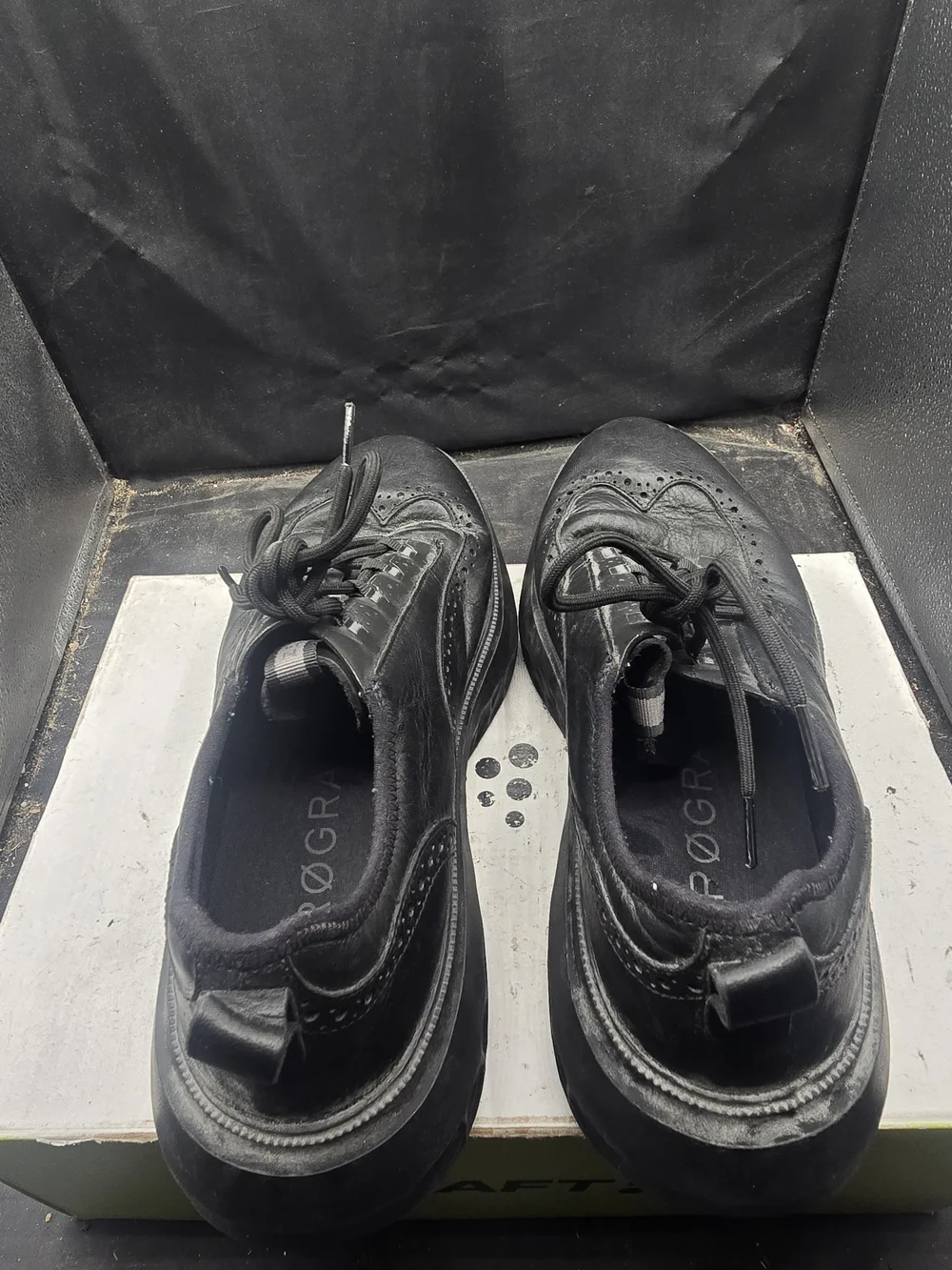 Cole Haan Black Leather Wingtip Oxfords